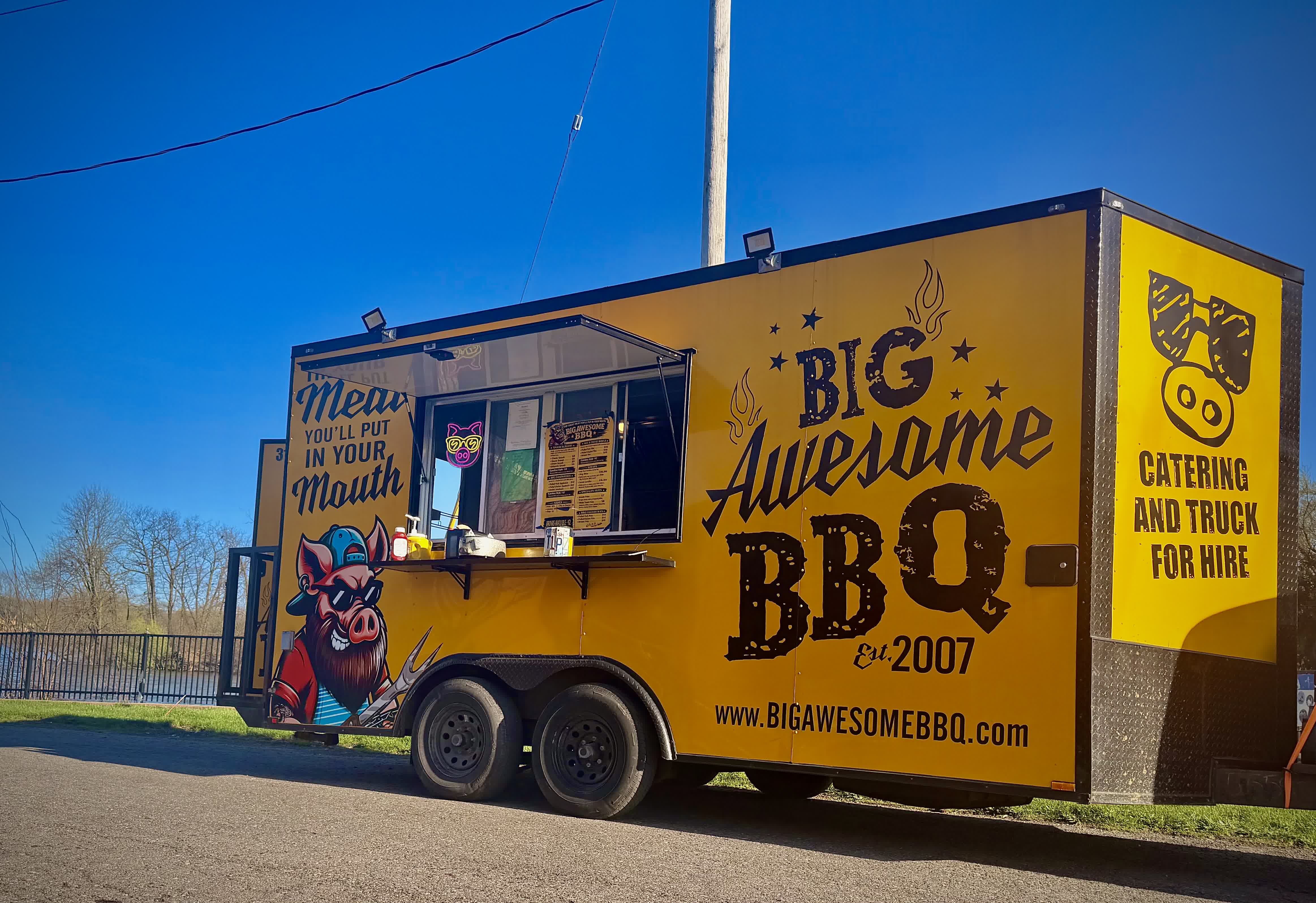 Big Awesome BBQ food trailer serving a private event in Central New York